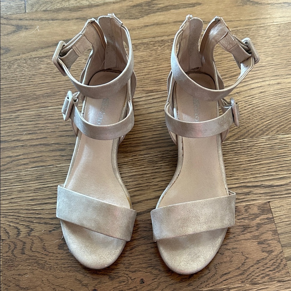 Antelope Metallic Beige Buckle Sandals